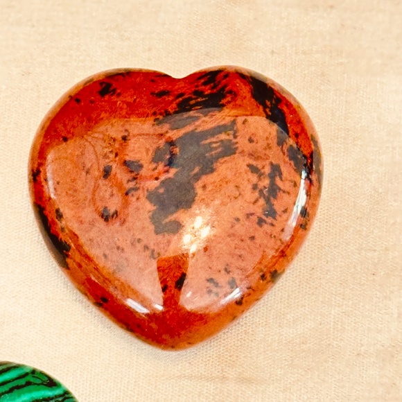 Heart Crystals! Kambemba, Malachite & Mahogany Jasper - Picture 4 of 5